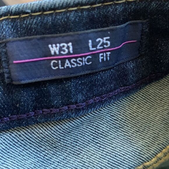 Vigoss Thompson Tomboy Distressed Dark Wash Stretch Classic Fit Jeans Sz 31 - Picture 10 of 11